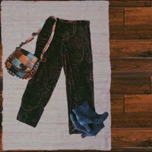 high waisted paisley pants